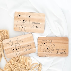 Frühstücksbrett personalisiert Kinder, Brettchen personalisiert, Holzbrett personalisiert, Baby Geschenk personalisiert, Schulanfang