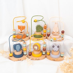 Baby Geschenk, Geschenk Geburt, Motorikschleife, Taufgeschenk, Baby Spielzeug, Personalisierte Geschenke Baby, Montessori Spielzeug