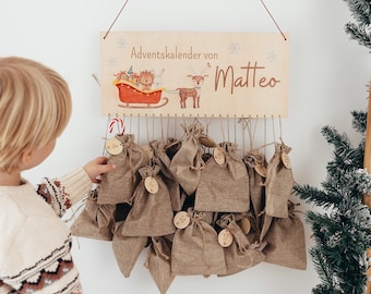 Adventskalender, Adventskalender Kinder, Adventskalender zum Befüllen, Adventskalender personalisiert, Adventskalender Holz