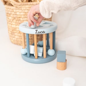 Giochi per bambini, regali per bambini, giocattoli Montessori, giochi di smistamento forme, battesimo, giocattoli Montessori, giocattoli in legno per bambini immagine 7