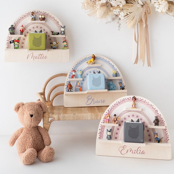 Tonie shelf, children's room, Toniebox shelf, rainbow Tonie shelf, children's room decor, baby's room, children's room wall decor, Toniebox 2