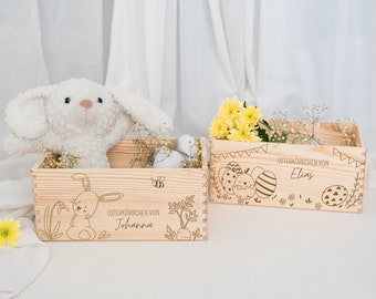 Cesta de Pascua, Caja de Pascua, Nido de Pascua, Niños de Pascua, Caja de Pascua de madera, Caja de Pascua, Bebé Pascua, Regalo de Pascua niño