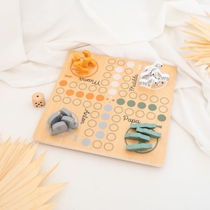 Kinder Gesellschaftsspiel Safari, Ludo, Spielesammlung Kinder, Personalisiertes Spiel, Familienspiel, Kindergeschenke, Brettspiel mit Namen