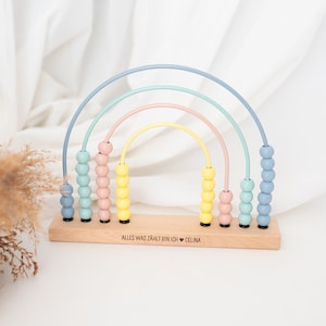 Slide rule, abacus, slide rule rainbow, back to school gift, preschool child, Montessori toy baby, baptism