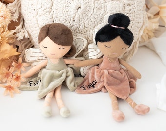 Fairy, rag doll, cuddly toy girl, fairy cuddly toy, birth gift girl, baptism gift girl, birth girl