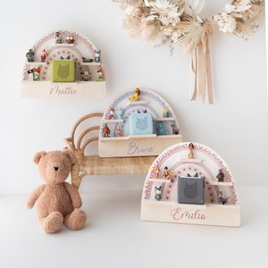 Tonie shelf, children&#39;s room, Toniebox shelf, Tonie shelf rainbow, children&#39;s room decoration, baby room, wall decoration children&#39;s room
