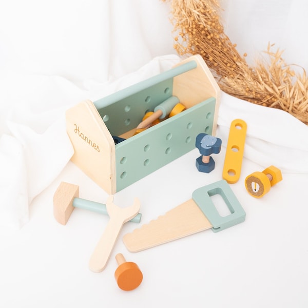 Werkzeugkiste Kinder, Kinder Werkzeugkasten, Geschenk Junge 2 Jahre, Montessori 2 Jahre, Kinder Toolbox, Werkzeugkasten