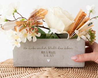 Hochzeitsgeschenk, Geldgeschenk Hochzeit, Geschenk Hochzeit, Hochzeit Geschenke für das Brautpaar, Blumentopf Hochzeit