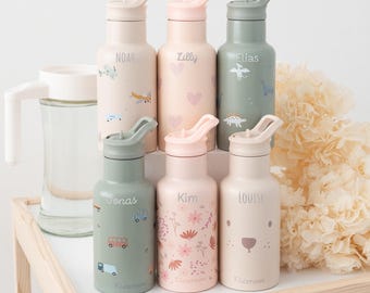 Trinkflasche Kinder, Trinkflasche personalisiert, Flasche Kinder personalisiert, Kindergarten, Schule