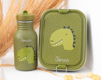Kindergartenset mit Namen, Trinkflasche und Brotdose, Brotdose Edelstahl, Trinkflasche personalisiert, Trixie Trinkflasche, Kita-Start