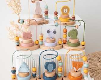 Baby gift, birth gift, motor skills loop, christening gift, baby toys, personalized baby gifts, Montessori toys