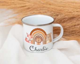 Emaille Becher personalisiert, Kindertasse, Kindergarten Tasse, Emaille Tasse Kinder, Kindergeschenke, Kindergeschenke, Trinkbecher