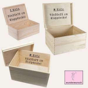 Wooden memory box, wooden box with lid, natural memory box, baby memory box, wooden box, large memory box