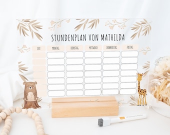 Stundenplan, Stundenplan abwischbar, Geschenk Schulanfang, Stundenplan Acrylglas, Einschulung, Stundenplan Mädchen, Stundenplan Junge