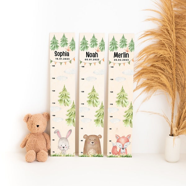 Kids and Baby, Messlatte Kinder, Kinder Messlatte, Messlatte Fuchs, Messlatte Waldtiere, Messlatte Kinder Holz