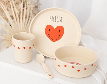Geschirr Set Baby, Geschirr Set Mädchen, Kinder Geschirr personalisiert, Babyteller, Baby Mädchen, Kinder Geschirrset, Baby Mädchen Geschenk