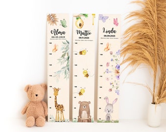 Maatlat, houten kindermaatlat, kindermaatlat, giraffe meetlat, kindermaatlat, kinderkamer, babycadeautjes