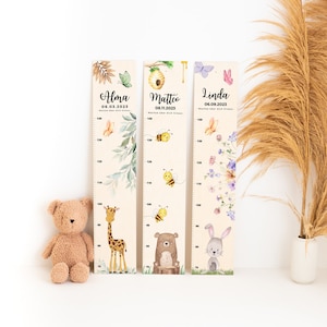 Messlatte Kinder Holz, Messlatte Giraffe, Messlatte Kinder personalisiert, 1. Geburtstag Geschenk, Messleiste Kinder, Kinderzimmer Deko