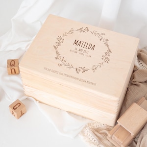 Erinnerungskiste Baby, Erinnerungsbox Baby Mädchen, Geburt Geschenk Mädchen, Holzkiste Baby, Taufe Geschenk Mädchen, Holzbox Mädchen