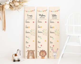 Meilensteine Messlatte, Messlatte Kinder, Messlatte Kinder Holz, Messlatte, Baby, Taufgeschenk, Messlatte personalisiert, Geschenk Geburt
