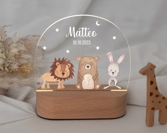 Kindernachtlicht, Nachtlicht, Nachtlicht personalisiert Akku, Babygeschenk, Nachtlampe Baby, Kinderlicht dimmbar, Geburt