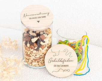 Geduldsfäden, Lehrer Geschenk, Geduldsfäden Glas, Abschiedsgeschenk Lehrerin, Nervennahrung, Geschenke Lehrer, Erzieherin Geschenk
