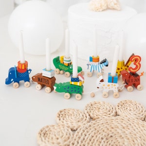 Geburtstagszug, Geburtstag Kinder, Geburtstagszug Tiere, Geburtstagszug Holz, Babygeschenk Geburt, Geschenk Geburt