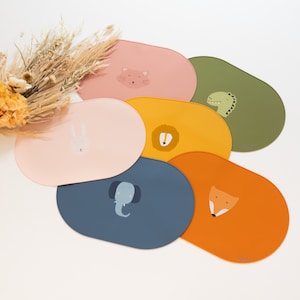 Platzdeckchen Kinder personalisiert, Platzset Baby, Tischset, Platzdeckchen abwaschbar Kinder, Baby Silikon Platzset rutschfest, Kleinkind