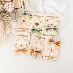 Geldgeschenk Kinder, Wunscherfüller, Babyparty, Kinder Geburtstag Geschenk, Taufe, Geburt, Geld Geschenk, Holz Karte