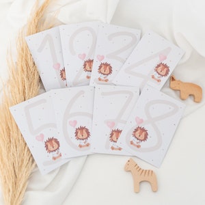 Kindergeburtstags Karte, Meilensteinkarten, Geburtstagskarte, Postkarte Zahl, Monatskarte, Glückwunschkarte, Baby, Kind