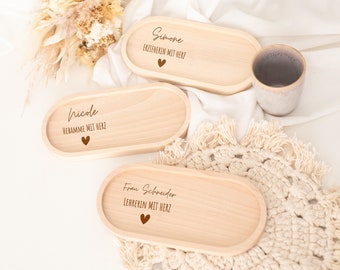 Educator with heart, farewell gift educator, midwife with heart, teacher with heart, tray educator, farewell daycare