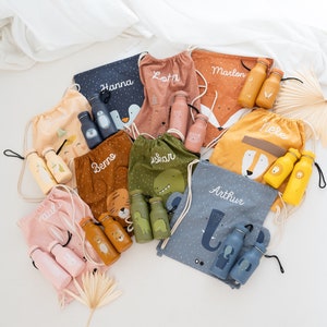 Turnbeutel Kinder, Kinder Turnbeutel personalisiert, Turnbeutel und Trinkflasche, Sportbeutel, Sporttasche, Kindergarten Tasche