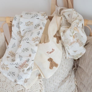 Musselin Spucktuch, Spucktuch Baby, Pucktuch, Babygeschenke, Mulltuch Baby, Geburtsgeschenke, Neugeborenen Geschenk, Spucktuch Teddy