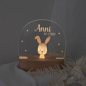 Nachtlicht personalisiert, Nachtlicht Baby, Nachtlicht Hase, Geschenk Geburt, Nachtlicht, Baby Nachtlicht, Wunderwunsch Hase