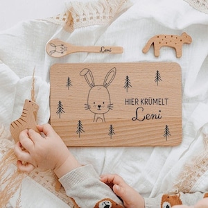 Breakfast board personalized, board personalized, baby gift, personalized gift baby, wooden board personalized