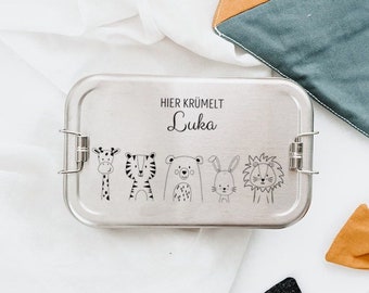 Brotdose personalisiert, Brotdose Edelstahl personalisiert, Lunchbox Kinder, Brotdose, Geschenke für Kinder