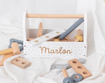 Bébé garçon 2 ans, boîte à outils personnalisée, cadeau pour tout-petit, garçon de 2e anniversaire, boîte à outils avec nom