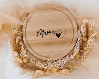 Personalisiertes Geschenk Mama, Weihnachtsgeschenk Mama, Brotzeitbrett mit Gravur, Brett personalisiert, Holzbrett Hochzeit