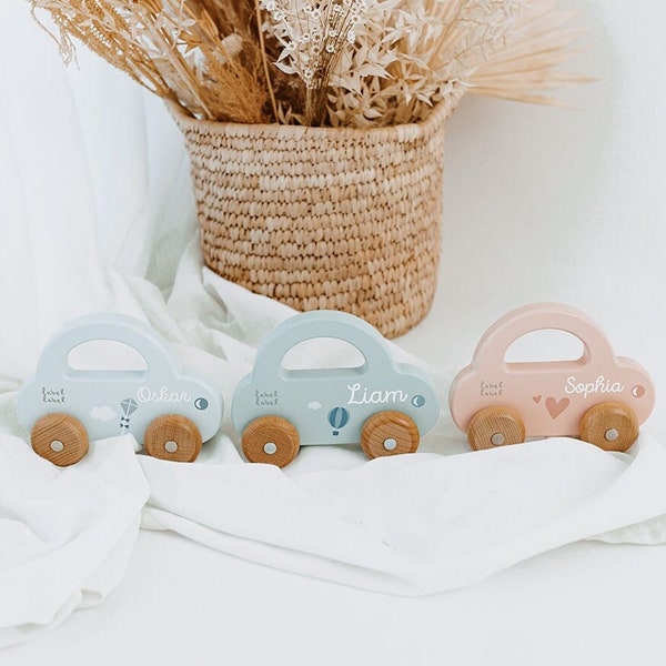 Cadeaux de baptême pour garçons, cadeau de naissance pour bébé, baptême garçon, voiture en bois personnalisée, cadeau de naissance garçon, voiture jouet