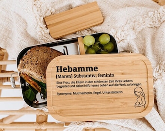 Hebamme Geschenk, Hebamme, Hebamme Dankeschön, Danke Hebamme, Brotdose Hebamme, Hebamme mit Herz