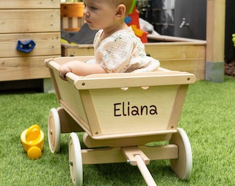 Bollerwagen Holz, Spielzeugwagen, Holzspielzeug Kinder, Bollerwagen mit Namen, Transportwagen Kinder, Abenteuer Spielzeug, Outdoor, Indoor
