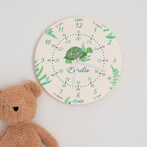 Orologio da parete per bambini silenzioso, regalo tartaruga bambini, orologio da parete bambini, decorazione cameretta bambini, regali bambini, orologio didattico personalizzato