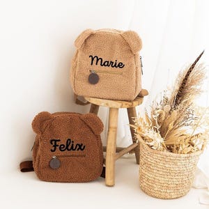Personalized Teddy Backpack for Kids, Cute & Practical Kindergarten Backpack, Bear Ears Backpack, Custom Kids Backpack