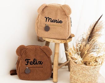 Personalized Teddy Backpack for Kids, Cute & Practical Kindergarten Backpack, Bear Ears Backpack, Custom Kids Backpack