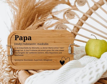 Brotdose Papa, Vatertagsgeschenk, Papa Geschenk, Brotdose Männer, Geschenk Papa, Papa Definition, Papa Lunchbox