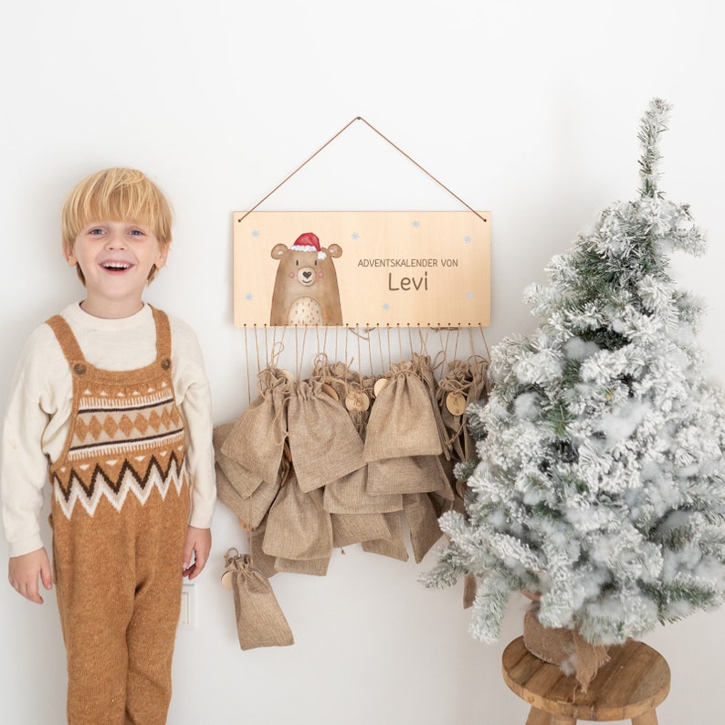 Adventskalender, Adventskalender zum befüllen, Adventskalender Kinder, Adventskalender Holz, Kinderadventskalender Bild 2