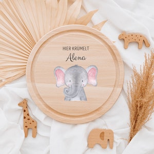 Brettchen, Frühstücksbrettchen personalisiert, Brotbrett, Kindergeschenke, Babygeschenke, Brett Baby, Holzbrett Kinder Elefant