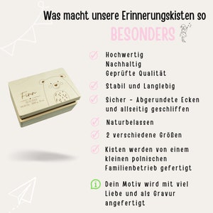 Erinnerungskiste Baby, Erinnerungskiste, Erinnerungsbox Baby, Geschenk Geburt, Babygeschenk Geburt, Baby, Geburt, Holzkiste zdjęcie 10