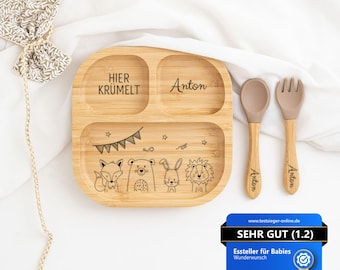 Babyteller personalisiert, Babygeschenke, Kinderteller, Teller personalisiert, Taufe, Geburt, Kindergeschirr, Kids and Baby
