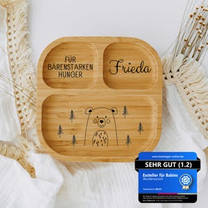 Kinderteller, Taufgeschenk, Babyteller personalisiert, Taufe, Geschenk Geburt, Bambusteller Kinder, Babyteller, Geburt, Wunderwunsch